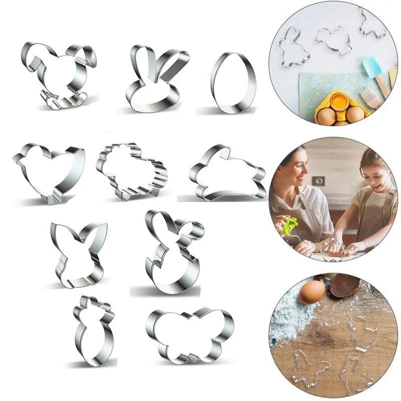 

Variety Styles Stainless Steel Easter Biscuit Cutter Easter Rabbit Eggs Carrot Cookie Mold Kitchenware Cookie Cutter Baking Tool