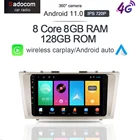 6G + 128G QLED 2 Din 8 ядер Android 11,0 мультимедиа автомобильный DVD GPS Navi для Toyota Camry v40 2006 - 2011 4G LTE DSP 1280*720 BT 5,0