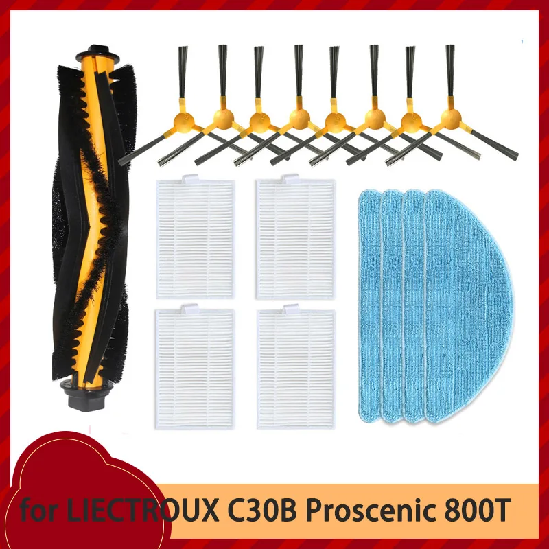 

Для LIECTROUX C30B/XR500/E30/Proscenic 800T 820S основная боковая щетка, швабра, ткань, фильтр Hepa, запасная часть, аксессуар для пылесоса