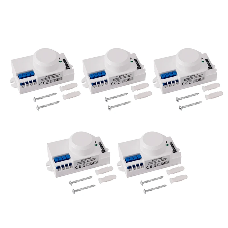 

5X 220V 360 Degree Microwave Sensor Light Switch Induction Microwave Motion Sensor Switch Vibration Sensor