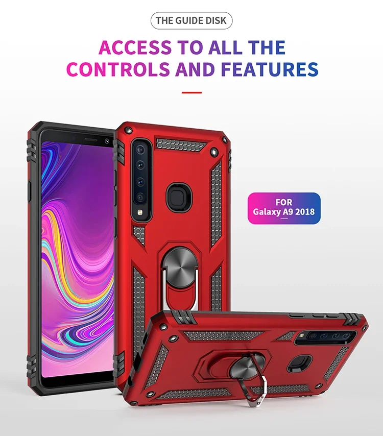 Фото Защитный чехол в стиле милитари с подставкой для Samsung Galaxy A6 A7 A8 A6 Plus A8 Plus A9 2018, чехол №1