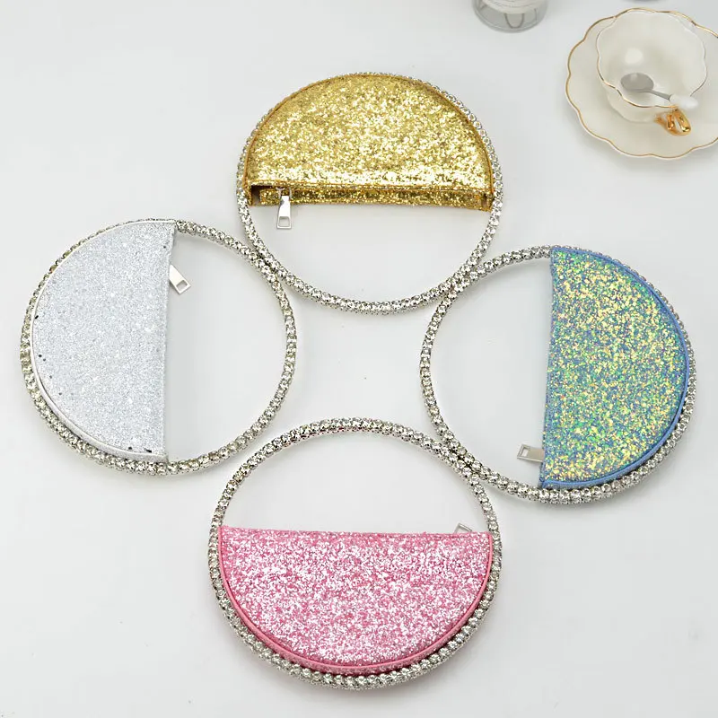 New Sequins with Diamonds Round Heart-shaped Clutch Bag with Diamonds Dinner Bag Fashion Women's Bags  Handbags  Purses Hand Bag