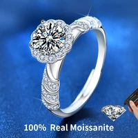 luxury sterling 925 silver rings for women girls jewelry brilliant 100 moissanite diamond engagement promise gift free shipping