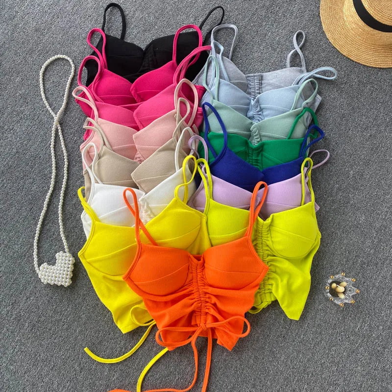 Топ женский укороченный со встроенными бюстгальтерами без косточек |