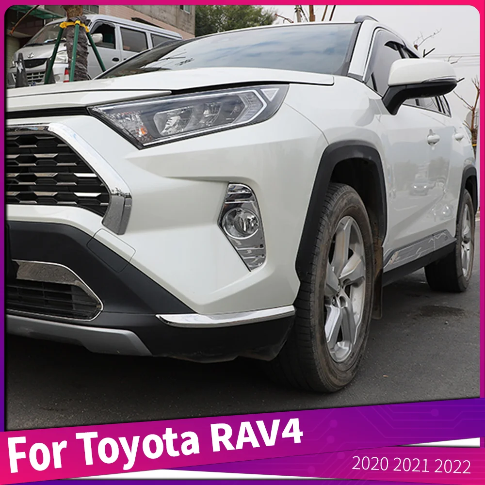 

Для Toyota RAV4 2019 2020 2021 2022 Автомобильная передняя противотуманная фара, Обложка, ABS хромированный противотуманный свет, Обложка, наклейка на раму