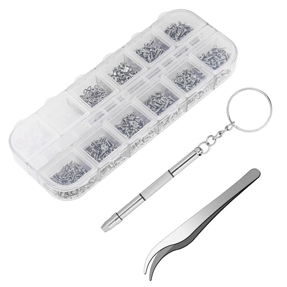 

1100pcs Accessories Stainless Steel Screws Eye Glasses Repair Kit Portable 5pairs Nose Pads Home Sunglasses For Watch Clock Tiny