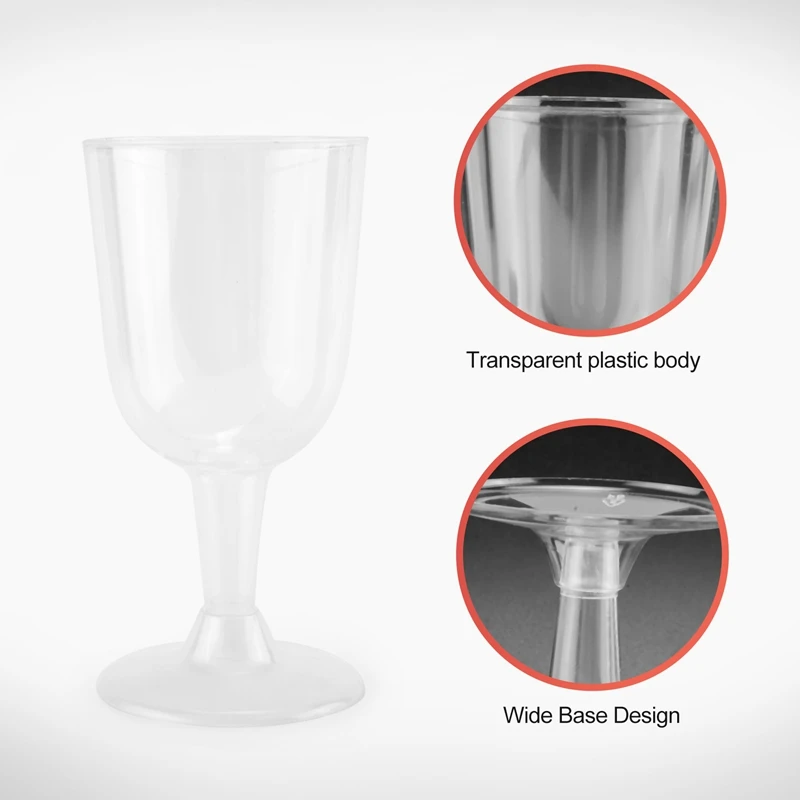 Прозрачный пластиковый бокал для вина пригодный вторичной переработки —