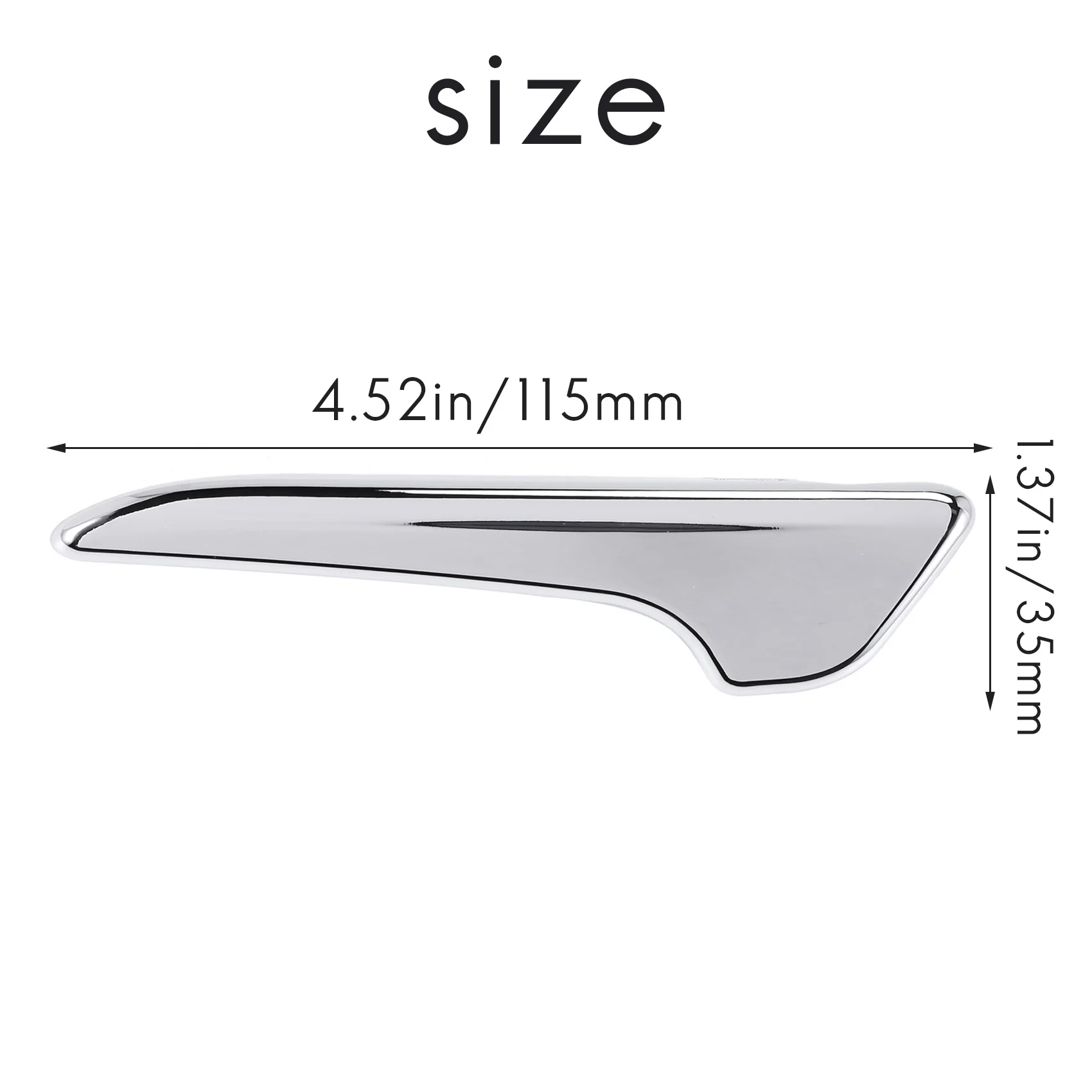 Автомобильная хромированная левая внутренняя дверная ручка Серебряная