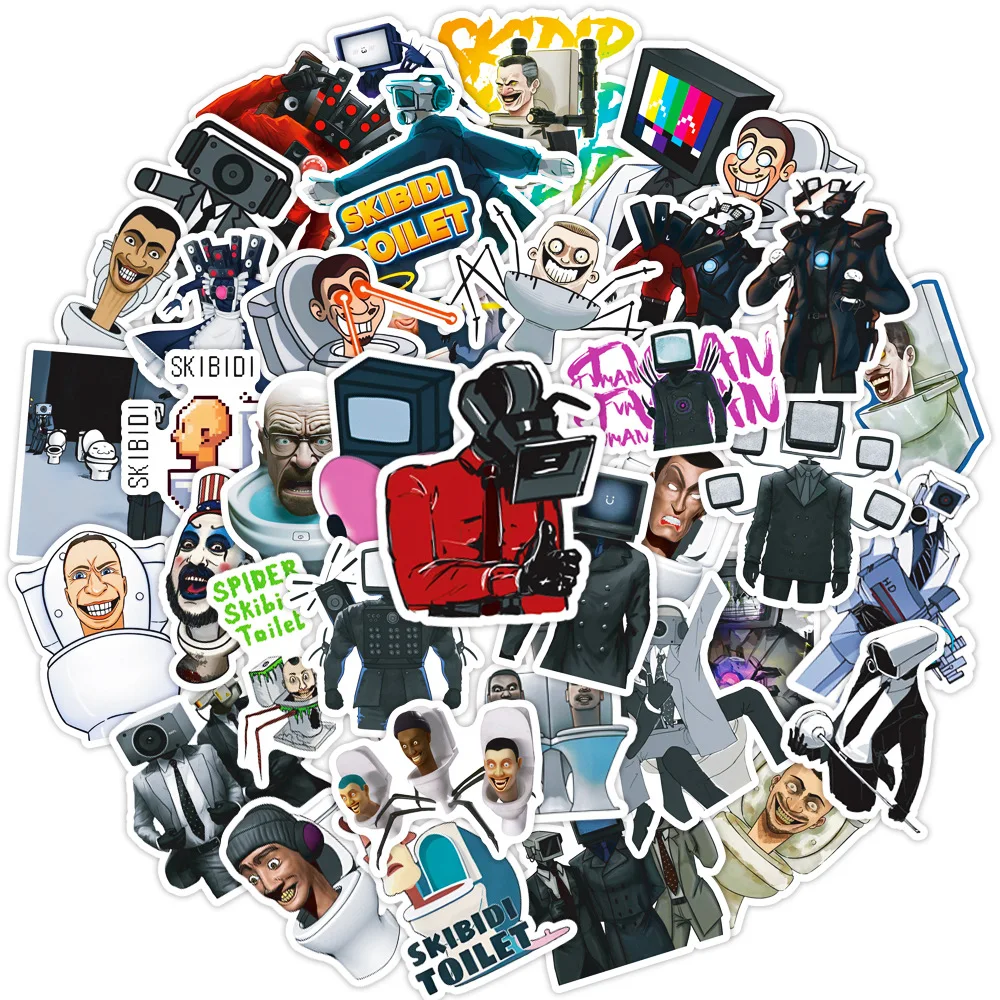 

10/30/50PCS Skibidi Toilet Game Fun Cartoon Sticker DIY Phone Laptop Luggage Skateboard Graffiti Decals Fun for Kid Gift