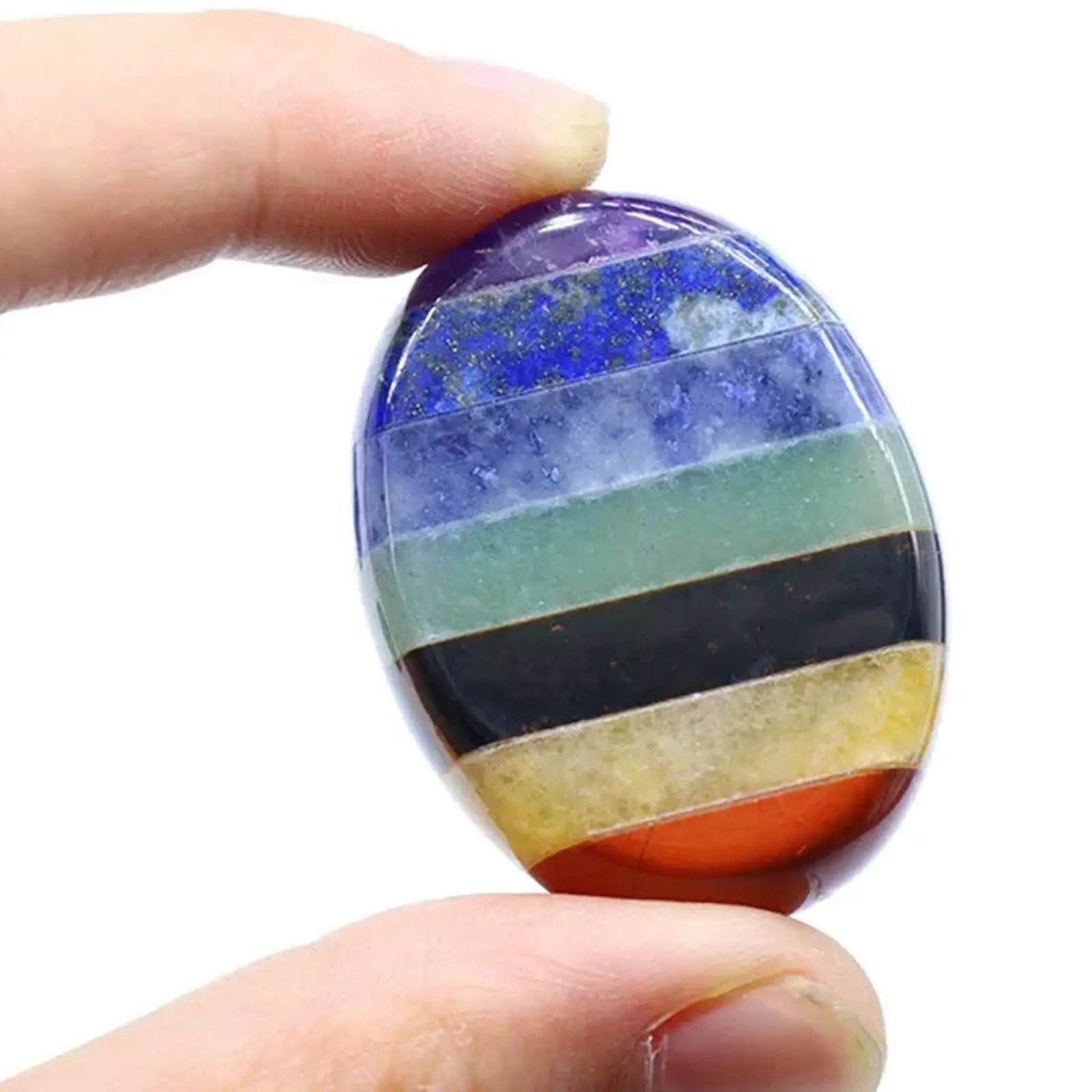

Natural Healing Quartz 7 Chakra Worry Relief Thumb Massage Home Health Stones Reiki Thumb Energy Stone Massage Gemstone Wea P6R3