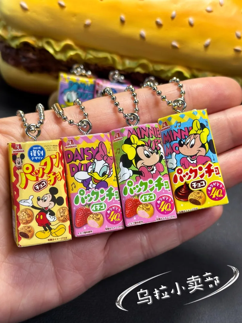 Фото Disney Gashapon, милая кавайная фигурка, аниме, миниатюрное печенье, закуска, еда, печенье, брелок, сумка, подвеска, модель, капсульные игрушки, подарок №4