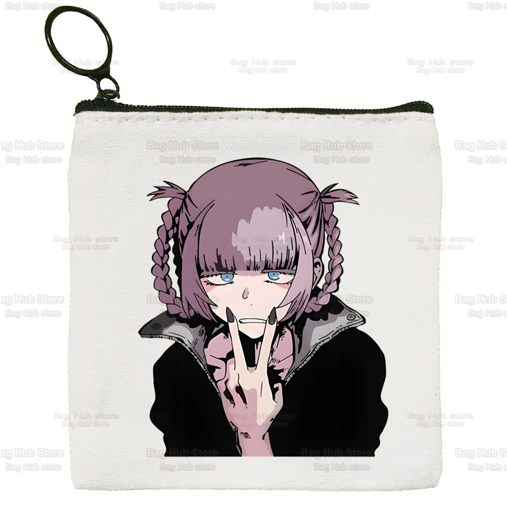 Call of the Night Nanakusa Nazuna Canvas Yofukashi No Uta Manga Coin Purse Canvas Bag Small Square Key Bag Storage Bag Card Bag