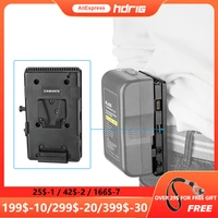 hdrig v lock mount power splitter camera battery plate with belt clip for dslr