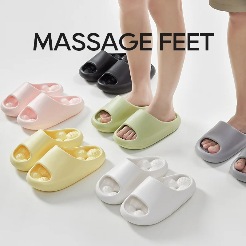 UTUNE Bouncy slippers Hollow Out Bottom EVA Non-slip Platform Bathroom Women's home slippers large Size Beach sandals flip flops