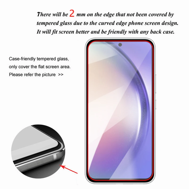 4Pcs Glass For Samsung Galaxy A54 Screen Protector For Samsung A54 A14 A24 A 34 A04 Tempered Glass Phone Film Galaxy A54