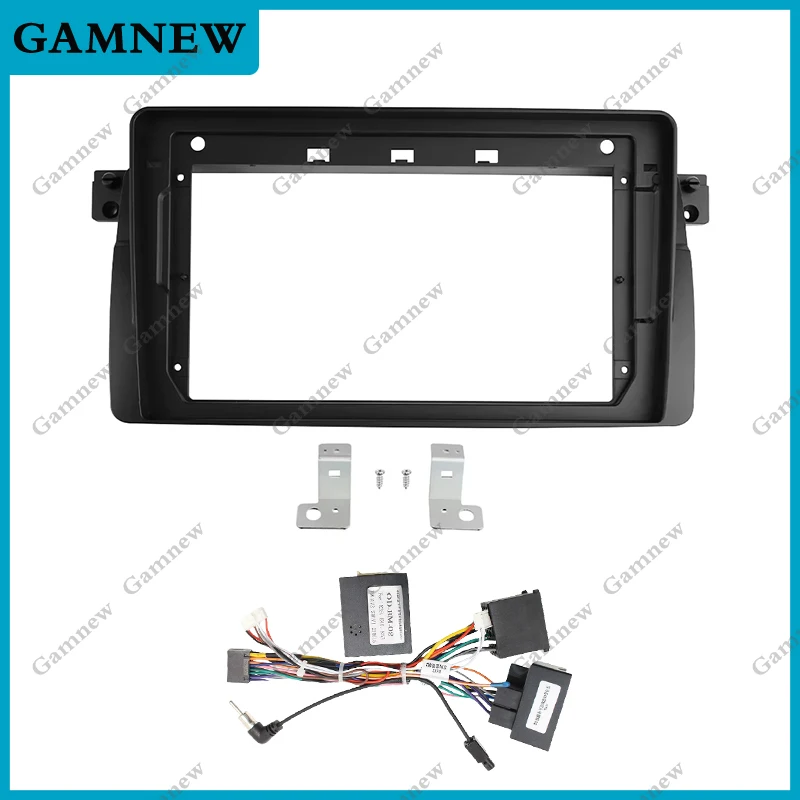 

Автомобильный аудио радиоприемник 9 дюймов с большим экраном 2DIN, адаптер рамки для BMW E46 1998-2005 CD/DVD-плеер, комплект рамки панели приборной панели