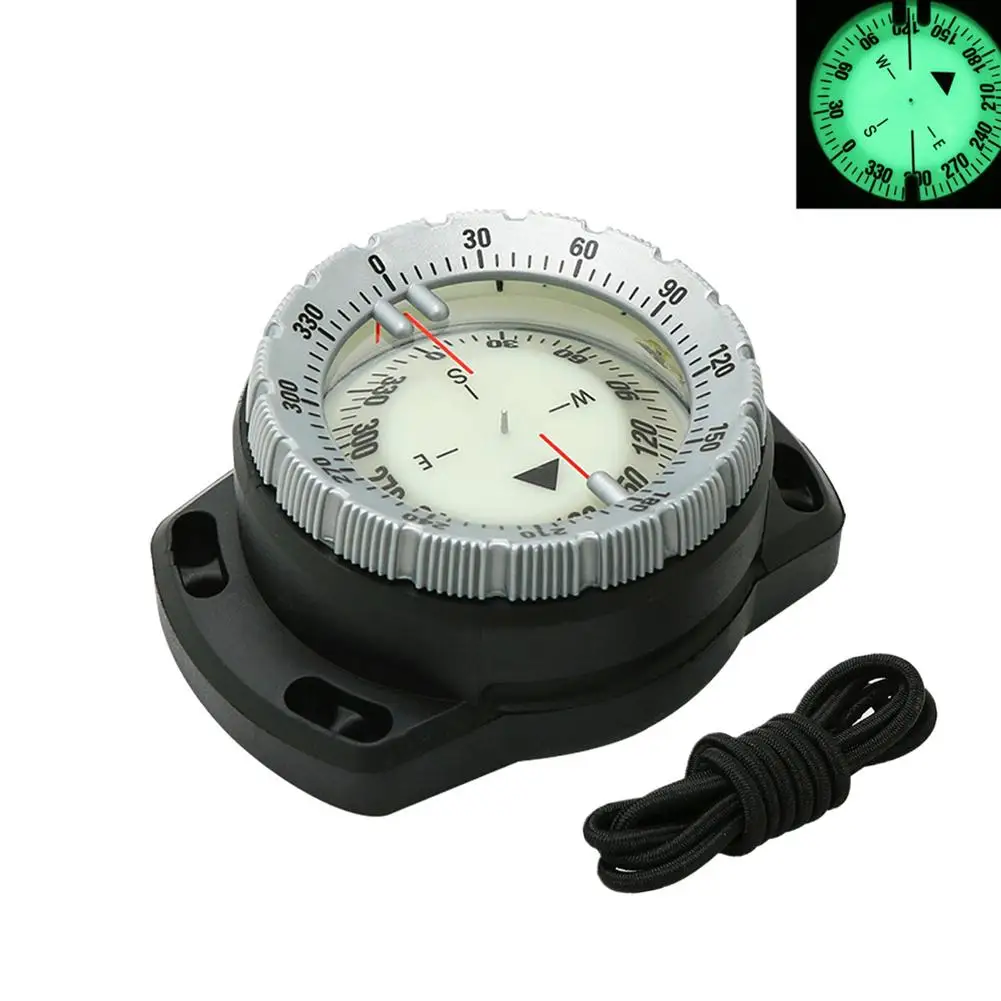 

50m Portable Underwater Navigation Compass Waterproof Luminous Dial Wrist Strap Compass For Diving Camping Dropship
