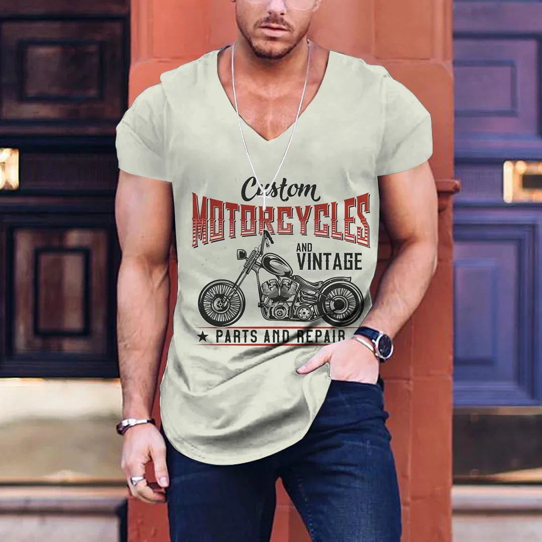 

Summer Vintage Men's T Shirt 3d Retro Motorcycle Oversized Shirts For Male Clothing Biker Racing T-shirts Motor Tees Tops 2023