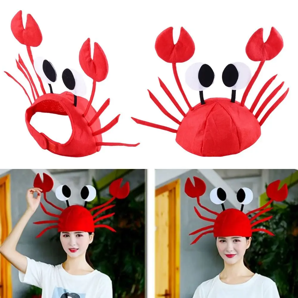 

Cute Adult/Kid's Cartoon Cosplay Party Accessory Crab Hat Felt Sea Animal Cap