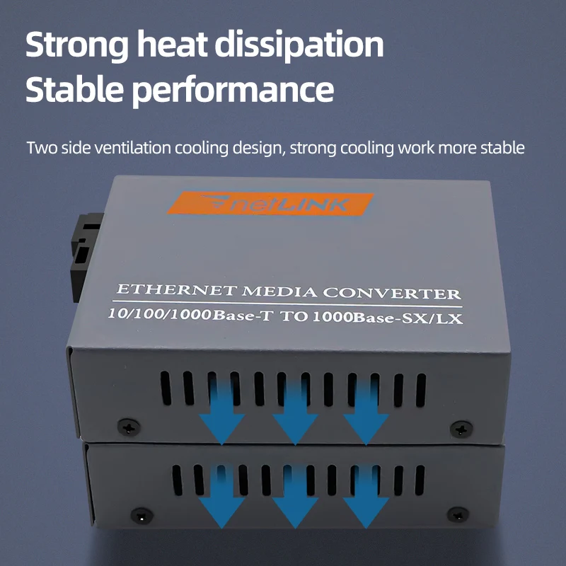 1 Pair Gigabit Fiber Optical Media Converter 10/100/1000Mbps Fiber Transceiver Single Mode Single Fiber SC Port