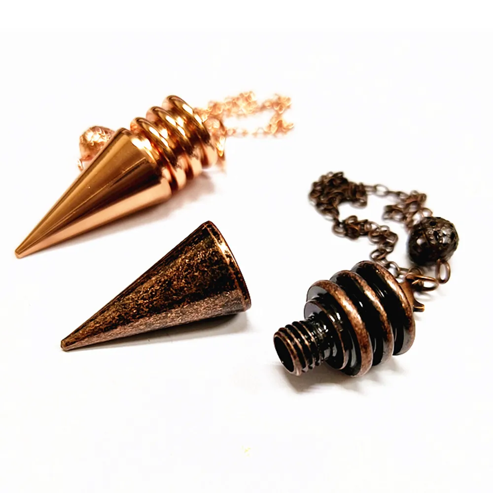Лечебная медная фотография для гадания, Золотое кольцо с острым конусом из стали, маятник с высокой энергией