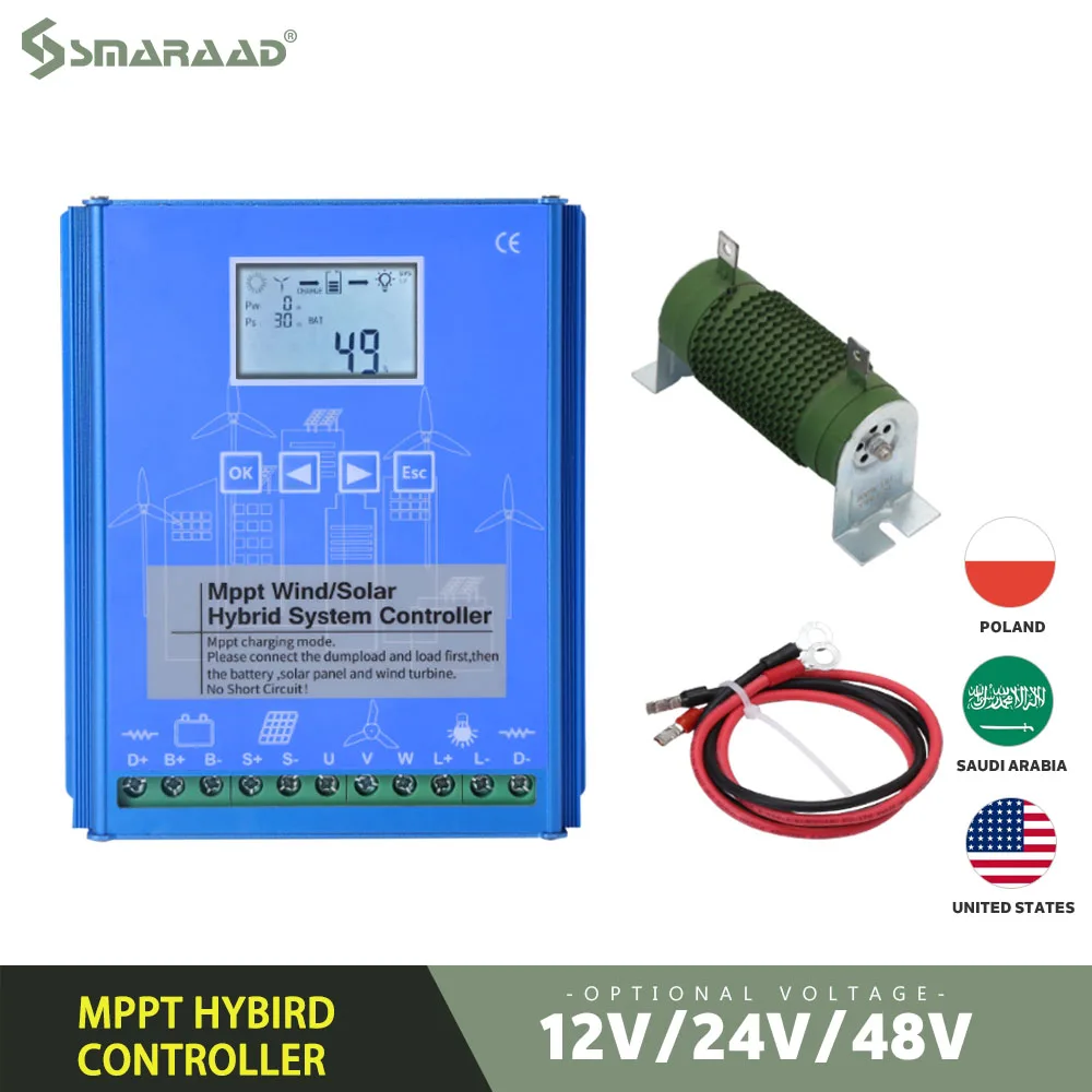 

China Factory MPPT Controller Wind&Solar 12V 24V 48V Automatic Regulator Household Wind Generator Solar Regulator