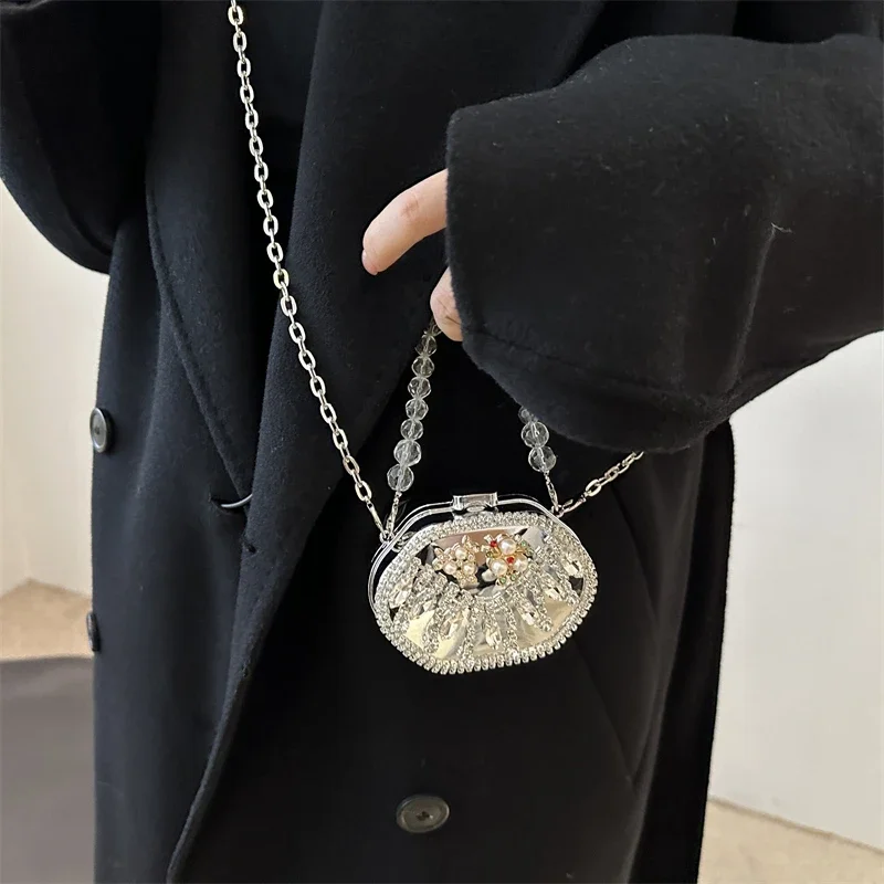 Модные милые изысканные акриловые вечерние сумки с цепочками и бриллиантами