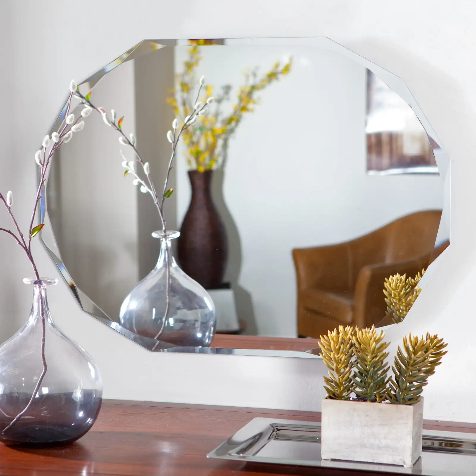 

Зеркало для ванной с двойным Скосом, 23,6X31,5 дюйма