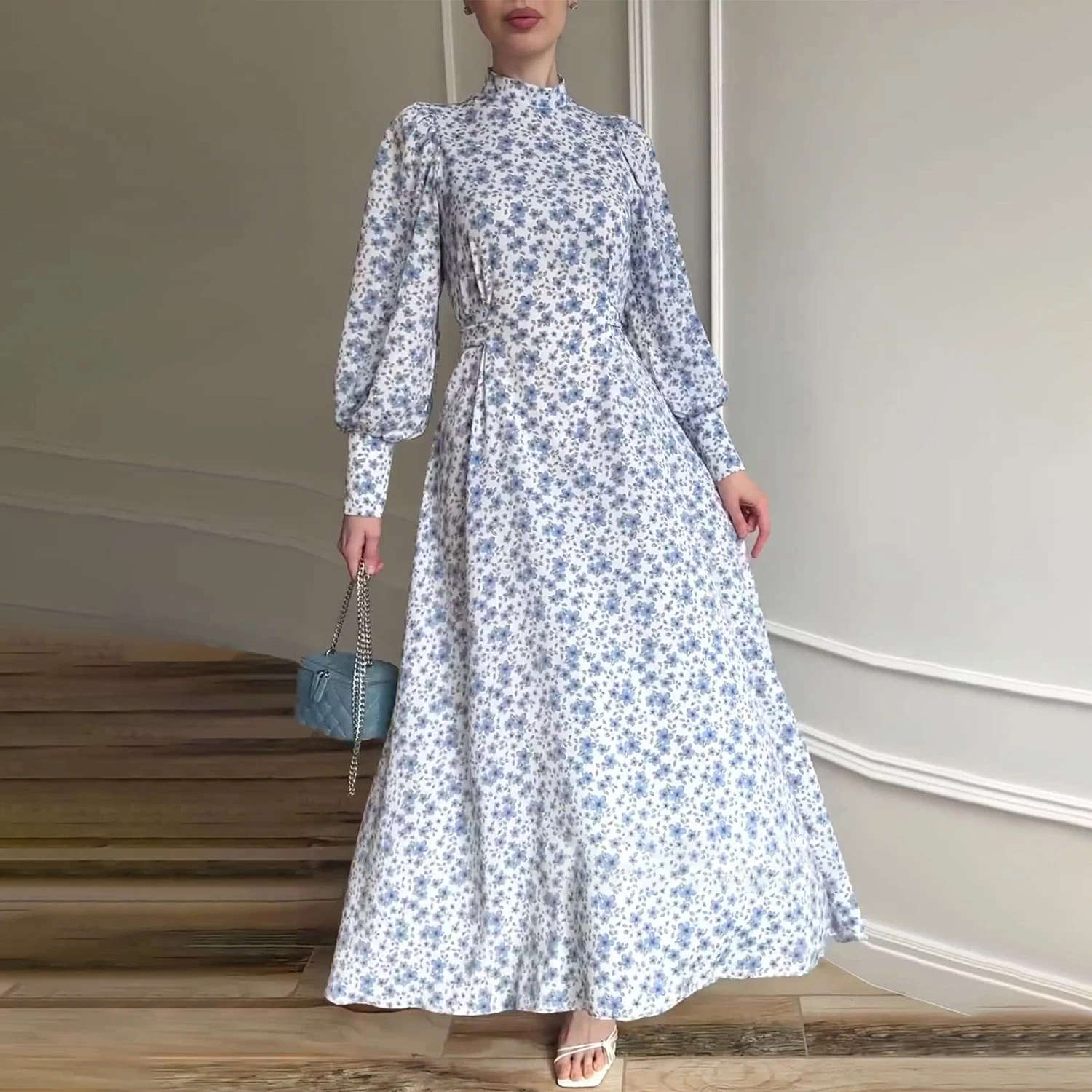 Женское повседневное длинное платье-трапеция элегантное милое платье с высоким