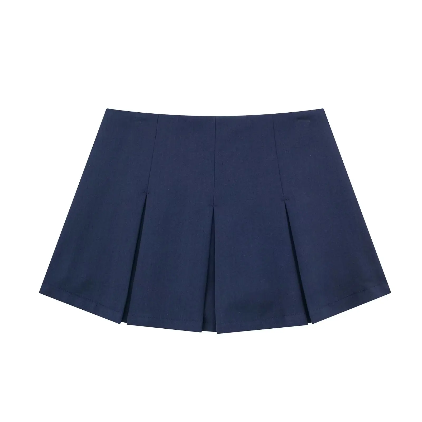 Traf Skirts Women's summer High Waist Wide Pleats Design Slim Shorts Female Side Zipper Culottes Hot Shorts Chic Pantalone Corto
