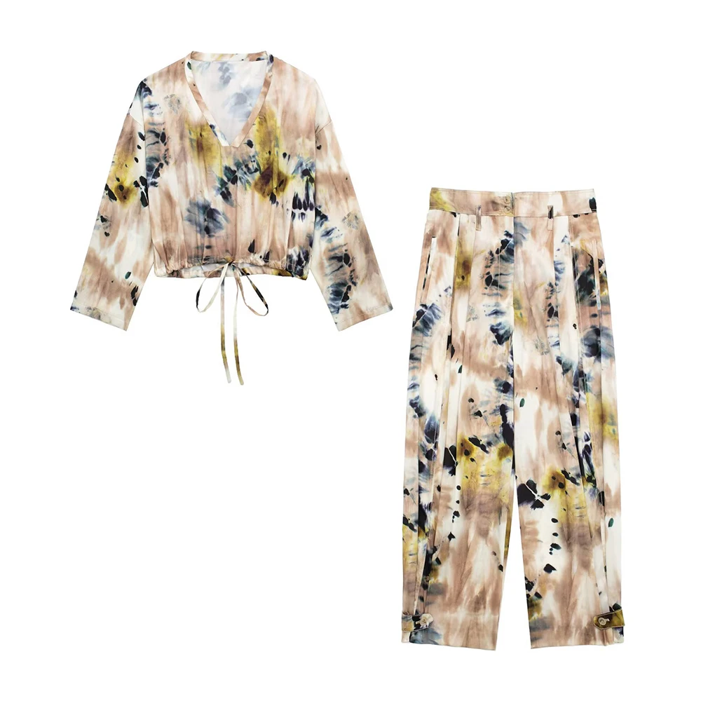 

Рубашка PB & ZA Женская с винтажным цветочным принтом, 2023, блузка, Офисная Повседневная рубашка, шикарные свободные блузы, топ и штаны с высокой...