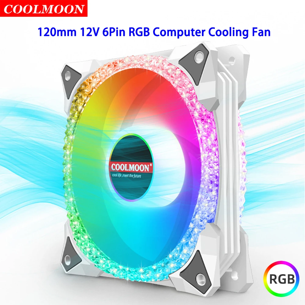 

Охладитель Coolmoon D15 для компьютера, 12 см, 6 контактов, 1200 об./мин.