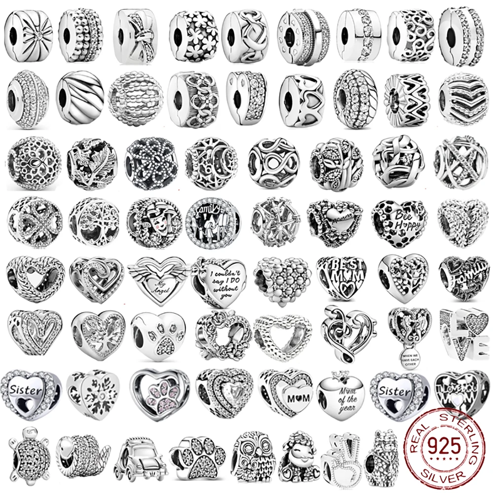 

Женский браслет Pandora из серебра 925 пробы, с круглыми бусинами в виде животных