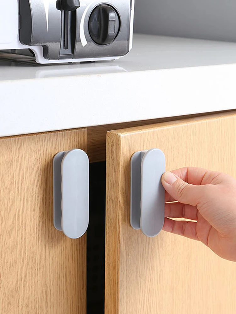 

Self-adhesive Cabinet Handle Two Non-porous Plastic Door Handles Multi-purpose Window Sliding Door Wardrobe Door Handle