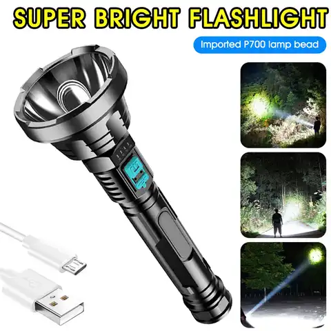 Яркий Перезаряжаемый USB светодиодный фонарик, ультра-яркий ручной светильник дальнего действия для дома и улицы, светильник Olight, 500 метров