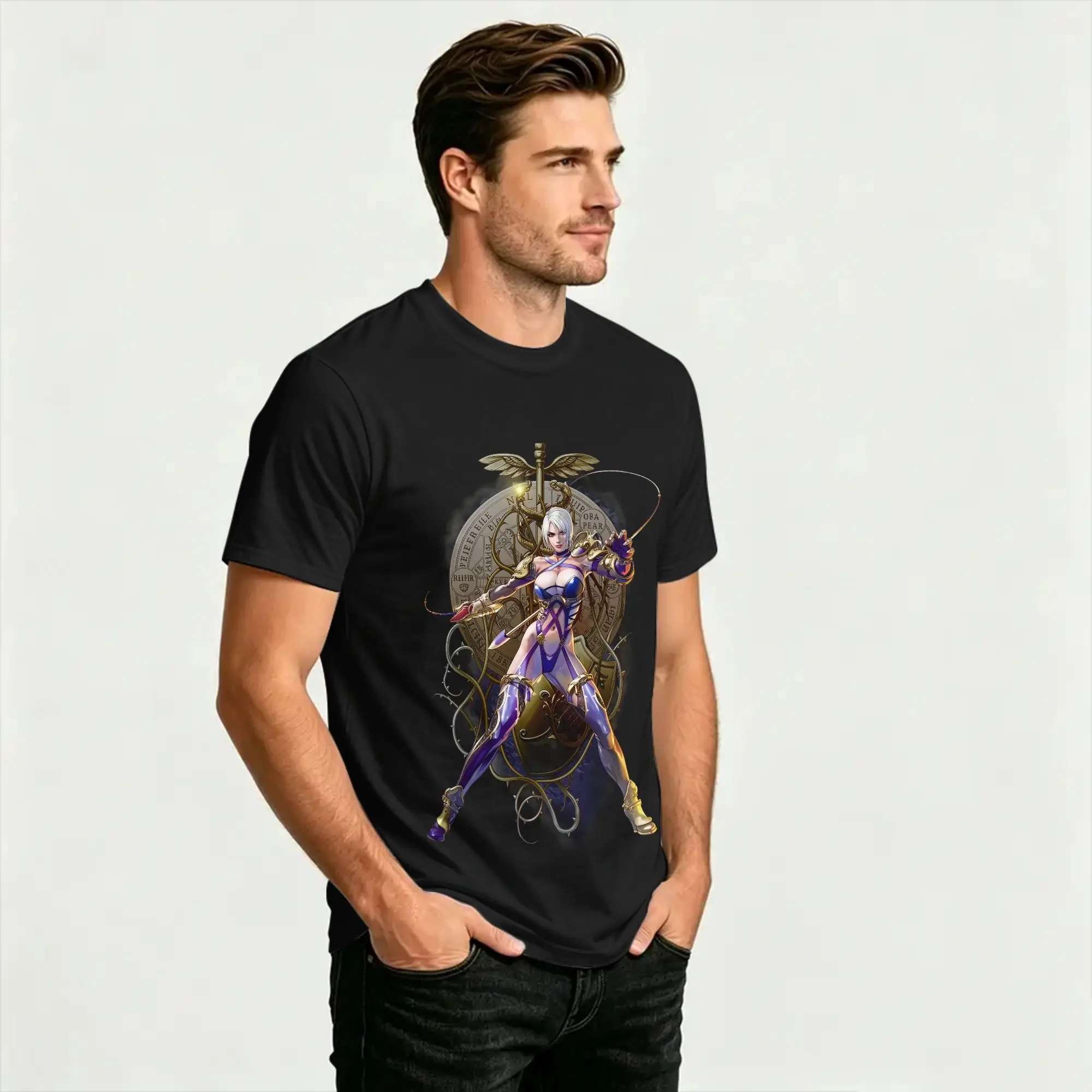Фото Повседневная футболка Beach Soulcalibur VI Ivy Fashion, хлопковая футболка для пар, эстетичная одежда с короткими рукавами №4