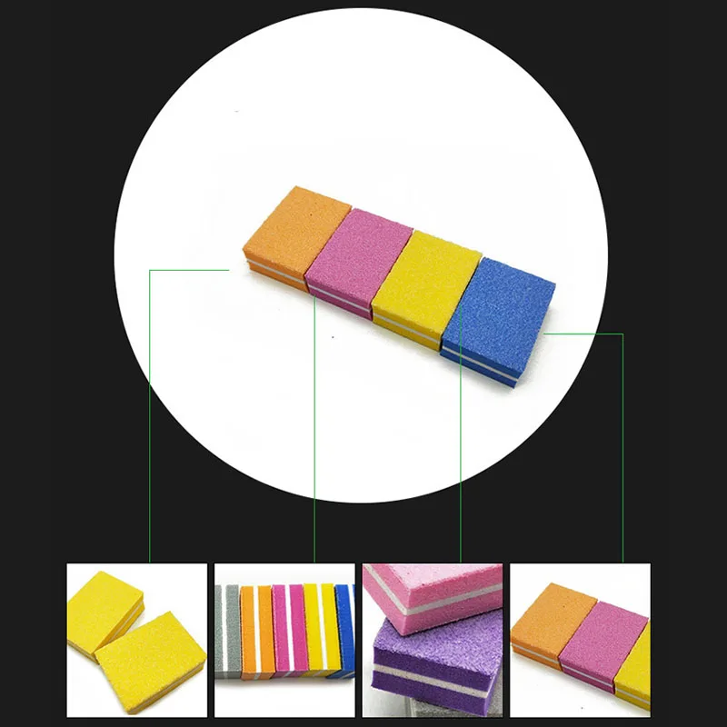 

8Colors Small Square Double-sided Mini Nail File Blocks Sponge Nail Polish Sanding Buffer Strips Polishing Manicure Tool