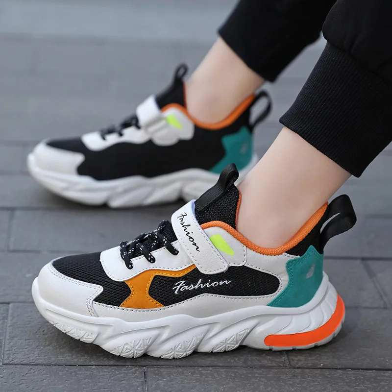 

Детские кроссовки; Повседневная обувь; Кроссовки на плоской подошве; Дышащая Нескользящая спортивная обувь для мальчиков; 28-39