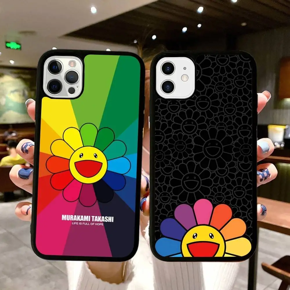 Фото Японский художественный чехол для телефона M-Murakami T-Takash для iPhone 17 16 Pro Max Air 13 12 Mini 14 15 Plus 11, задняя крышка из PC+TPU №5