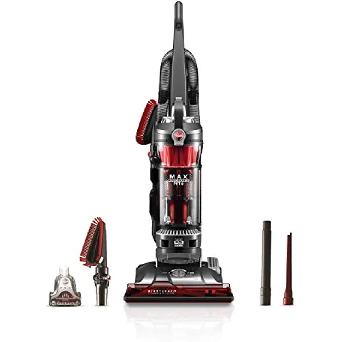 

Hoover WindTunnel 3 Max Performance Pet, Bagless Upright Vacuum Cleaner, HEPA Media Filtration, For Carpet and Hard Floor, Red