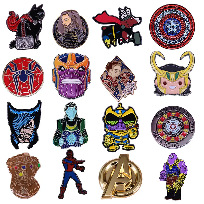 

Movies Marvel Series Enamel Pins Collect Spider Man Brocoh Lapel Badges Cartoon Funny Jewelry Gift for Kids Friends