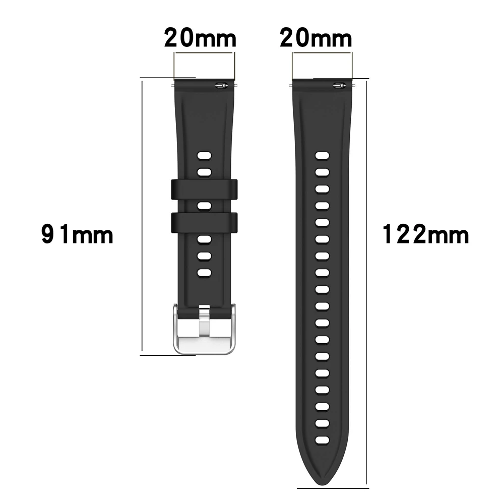 Фото Универсальный силиконовый ремешок 18 мм, 20 мм, 22 мм для Honor Watch SE GS3 GS4 4Pro, текстурный ремешок для ticwatch 2 E E2 E3 pro pro3 proX GTH GT №5