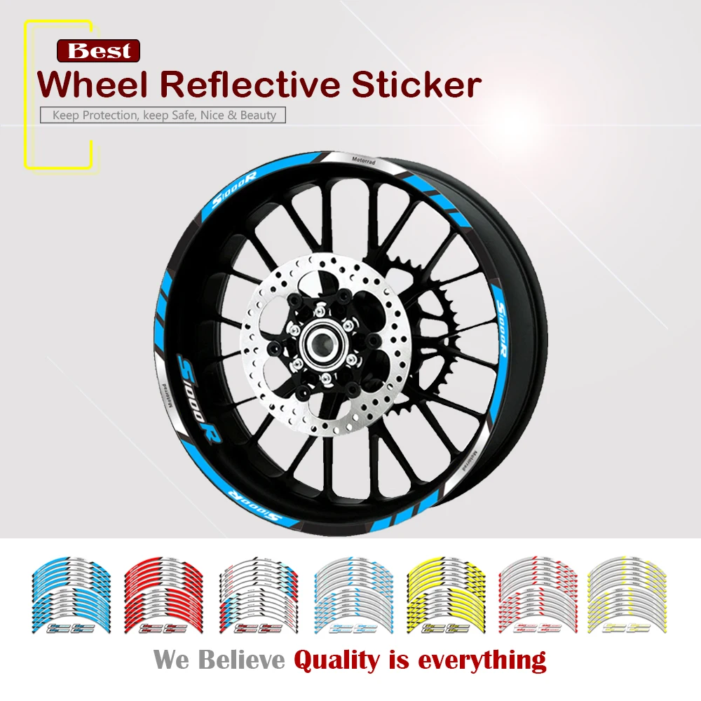 

Аксессуары для мотоциклов BMW S1000R S1000 R, обод передних и задних колес, декоративная клейкая Светоотражающая наклейка