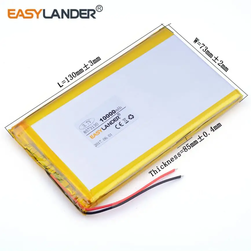 

30pcs 8573130 3.7V 10000mAh Li polymer Battery with JST connector and EU-chargers with mother JTS FOR UPS Express