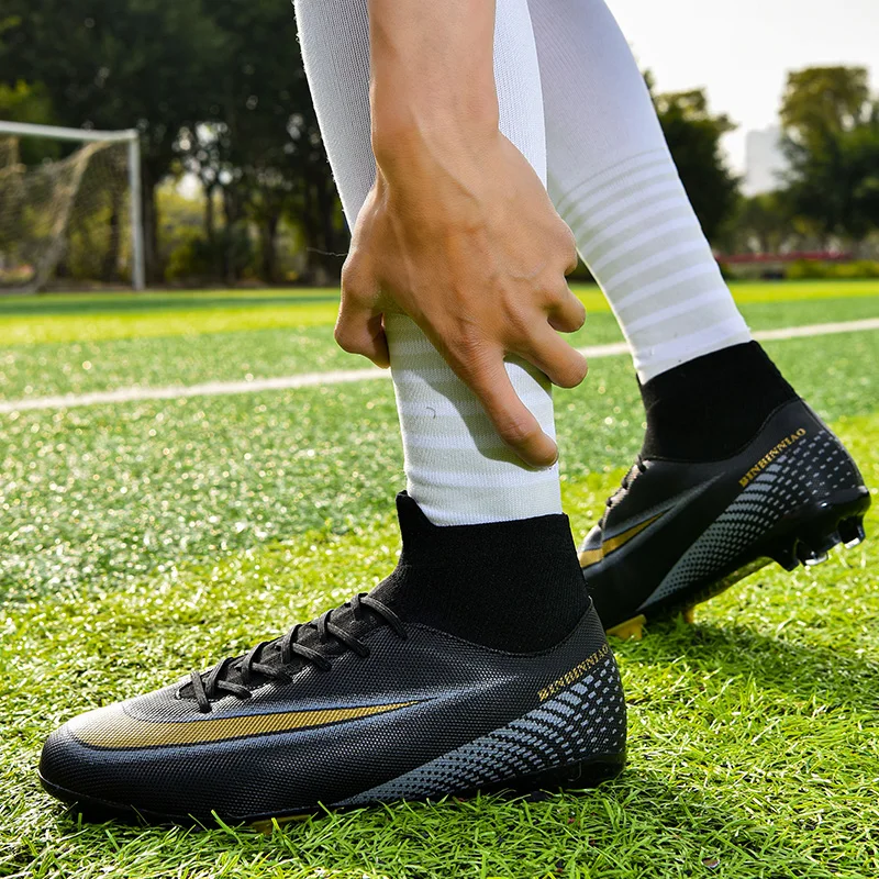 BINBINNIAO Men Professional Football Boots TF AG Kids Boys Soccer Shoes Cleats Sport Sneakers size 35-45