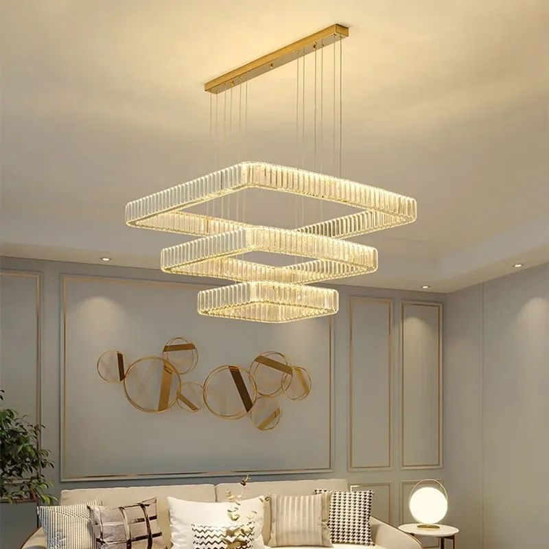 Квадратный подвесной светильник из нержавеющей стали современный дизайн