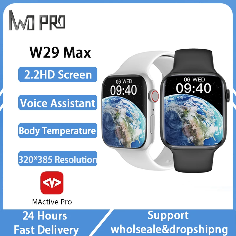 

IWO W29 MAX Original Smart Watch Men Series 9 Siri NFC Body Temperature Heart Rate Real Feel Game GPS Tracker Bluetooth Call