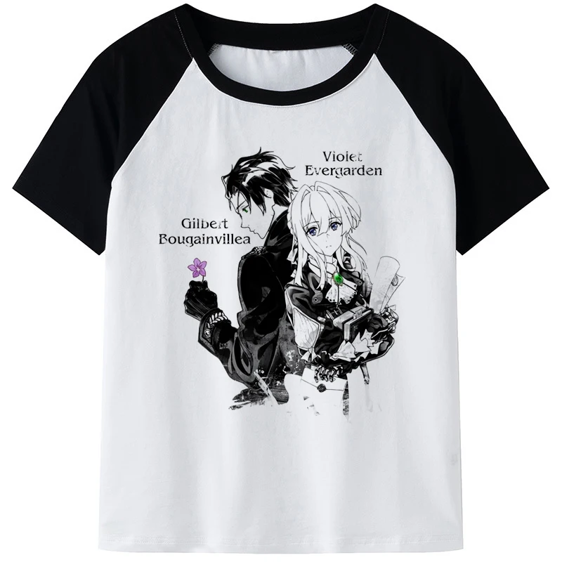 

Популярная женская футболка с аниме фиолетовым изображением эверсада Ullzang, Милая футболка в Корейском стиле, футболка в эстетическом стиле ...