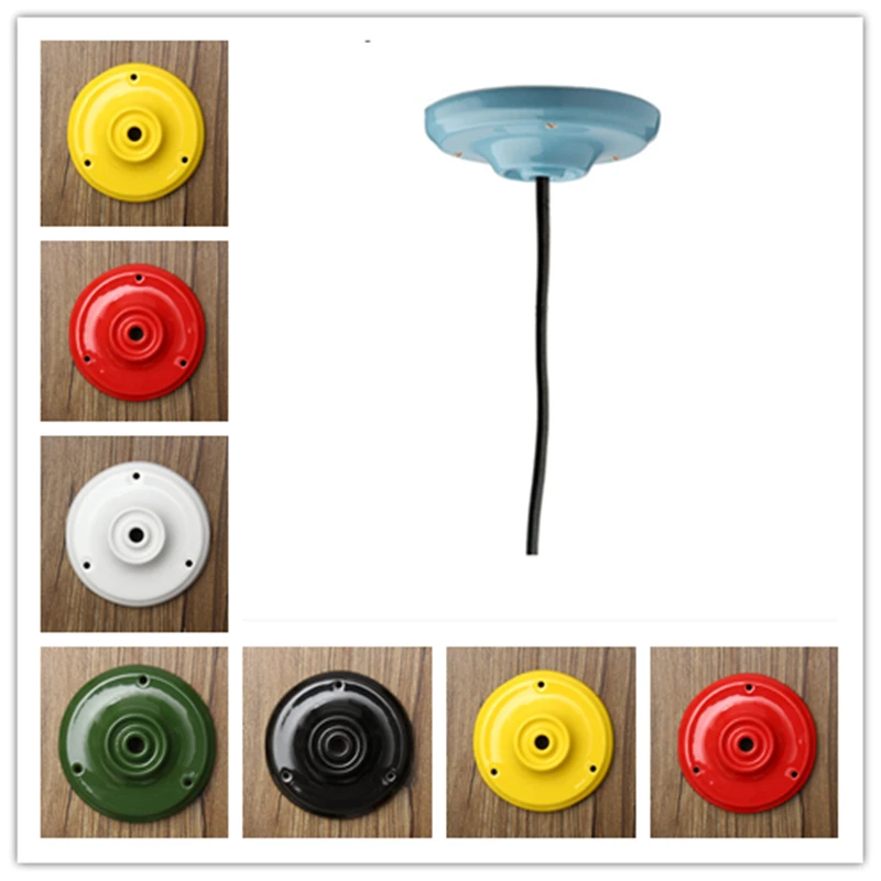 

Wall Mount 105mm Ceramic Lamp Base Retro Vintage Ceiling Rose Hook Holder Plate 100mm Chandelier Pendant Light Lamp Holder