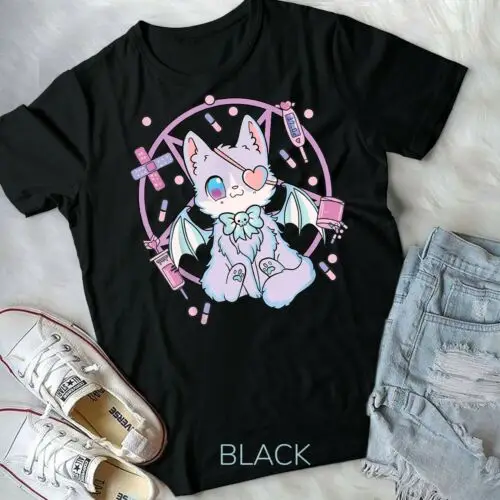 Pastel Goth Kawaii Yami Cat-унисекс форма футболка